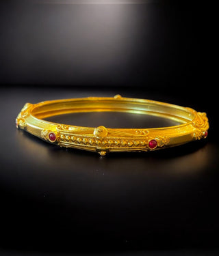 The Kumudini Antique Silver Coorgi Bangle-Single (Size 2.2/2.4/2.6/2.8)