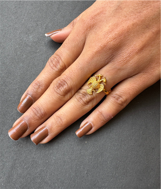 The Skanda Silver Gandaberunda Adjustable Finger Ring