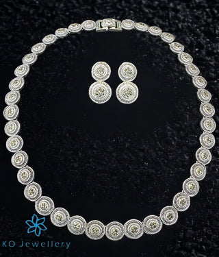 The Circle Silver Marcasite Necklace & Earrings