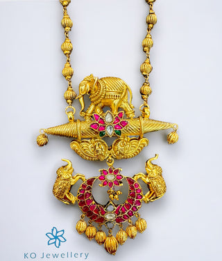 The Gajavakra Silver Kundan-Polki Necklace