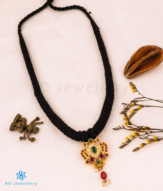 The Avani Gandaberunda Silver Thread Necklace (Black)