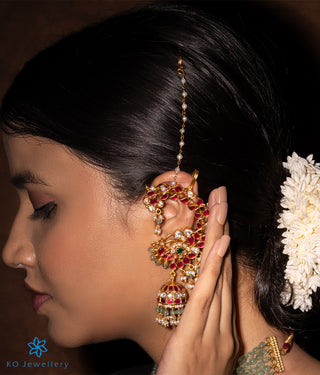 The Vandana Silver Peacock Earcuff Jhumka