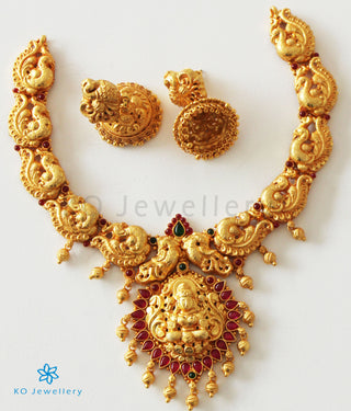 The Dhan Lakshmi Silver Peacock Bridal Necklace