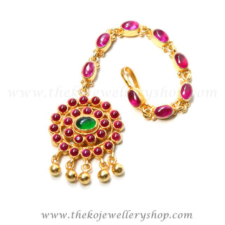 silver with gold plating- bridal jewelry maang tikka teeka tika