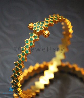 The Vajra Silver Bracelet (Green/Size/2.2/2.4/2.6/2.8)