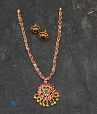 The Abir Silver Kempu Necklace