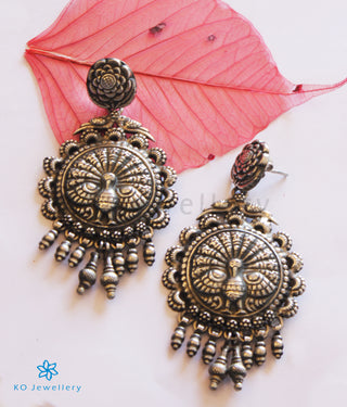 The Mudra Silver Peacock Earrings