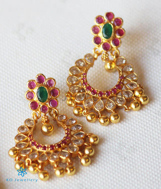 The Padmavat Silver Chand Bali Earrings (White)