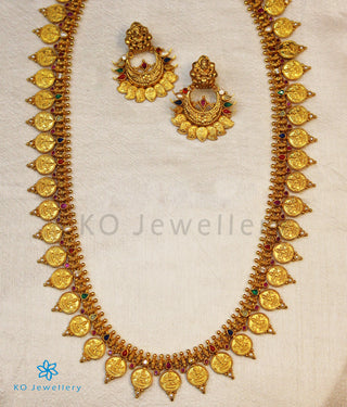 The Vagmi Silver Navratna Lakshmi Kasumala Coin Necklace/Waistbelt