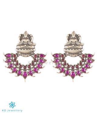 The Shreeja Silver Kempu Earrings (Oxidised)