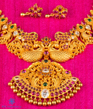 Gold plated Indian bridal temple jewelry set online