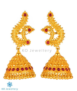 The Mayura Silver Peacock Jhumka