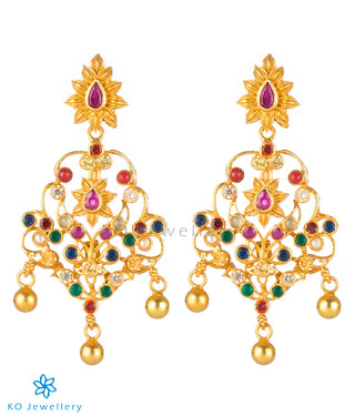 The Kadambari Silver Navaratna Earrings