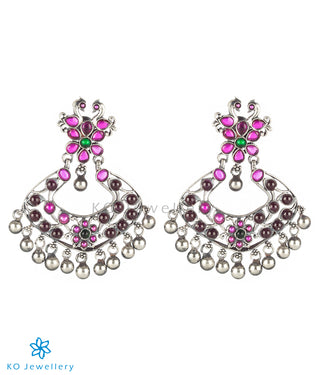 The Zikhin Silver Chand Bali Earrings (Oxidised)