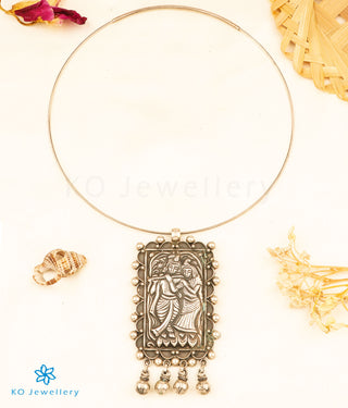 The Radha Krishna  Silver Pendant