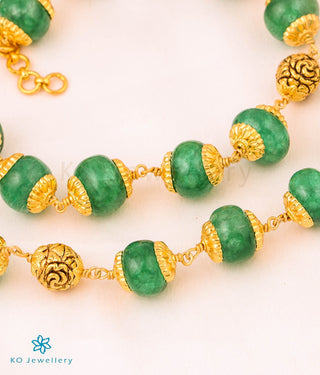 The Chrysoprase Gemstone Nakkasi Beads Silver Chain