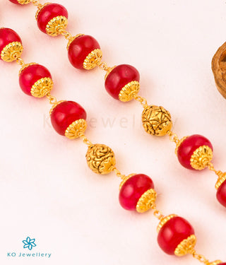 The Carnelian Gemstone Nakkasi Beads Silver Chain