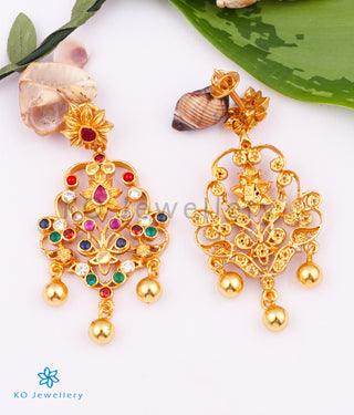 The Kadambari Silver Navaratna Earrings