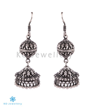 The Samstara Silver Jhumka (Oxidised)