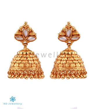 The Adhanika Silver Pearl Jhumka (Pearl/Push)