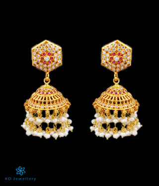 The Niyamya Silver Pearl Jhumkas