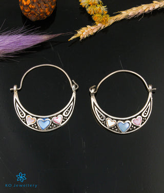 The Heart Silver Hoop Earrings