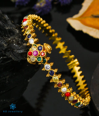 The Ambara Silver Navratna Bracelet(Size/2.2/2.4/2.6/2.8)