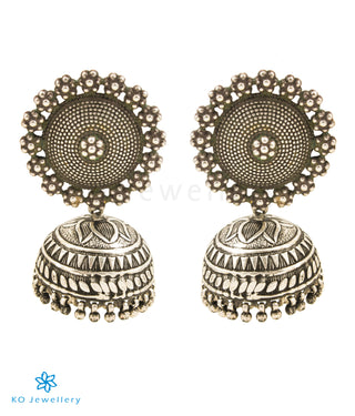 The Suryakanti Silver Jhumkas