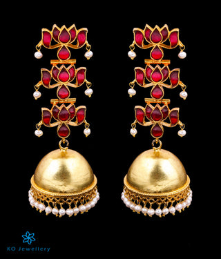 The Moha Silver Kundan Jhumkas