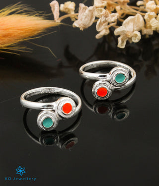 The Nivit Silver Toe-Rings (Orange)