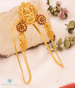 The Likhita Silver Lakshmi Bridal Armlet/Vanki