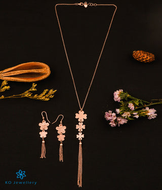 The Magical Flower Silver Rose-gold Necklace Set