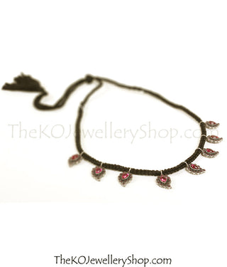 The Rasala Silver Paisley Thread Necklace