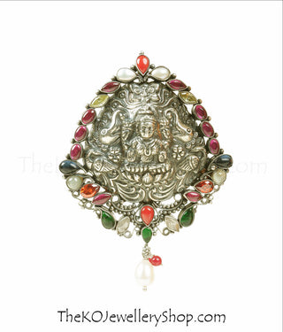 Shop online for women’s silver navratna pendant jewellery