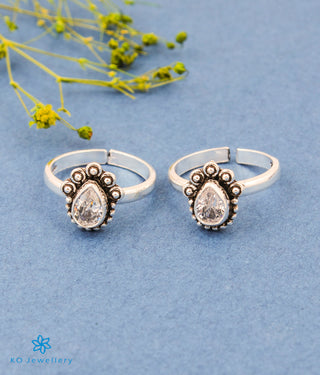 Maryam Silver Toe-Rings (white)