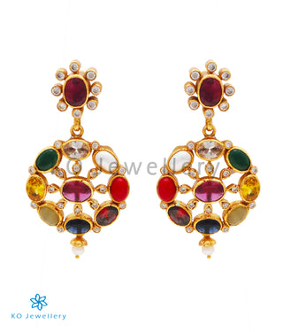 The Payal Silver Navratna Earrings