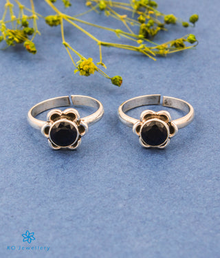 Pauspa Silver Toe-rings (Blue)