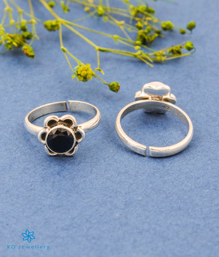 Pauspa Silver Toe-rings (Blue)