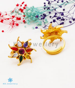 Sahitya Silver Navratna Toe-Rings