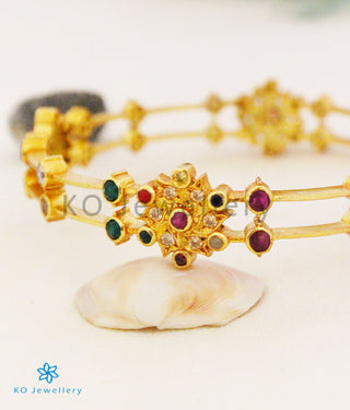 The Yajata Silver Navratna Bangle (Size 2.6)