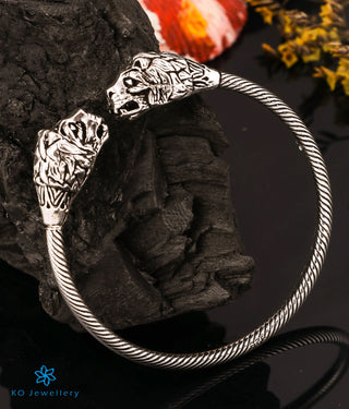 The Majestic Tiger Silver Flexible Open Bracelet