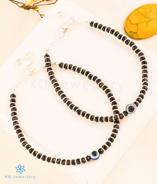 The Sania Silver Blackbead Evileye Anklets