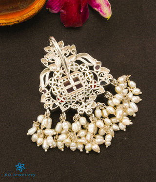 The Sattva Silver Navratna Peacock Pendant