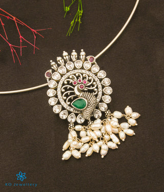 The Samyukta Silver Peacock Pendant