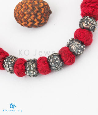 The Preshti Silver Thread Necklace (Maroon)