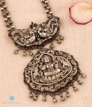 The Deepta Lakshmi Silver Nakkasi Beads Necklace