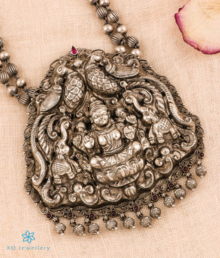 The Surabhi Lakshmi Silver Nakkasi Beads Necklace