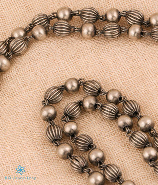 The Mahalakshmi Silver Nakkasi Beads Necklace