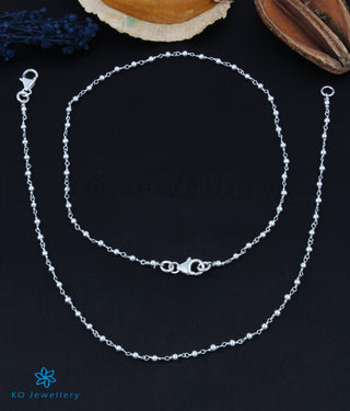 The Chandi Silver Anklets (Bright Silver)