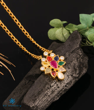 The Aham Silver Navratna Necklace